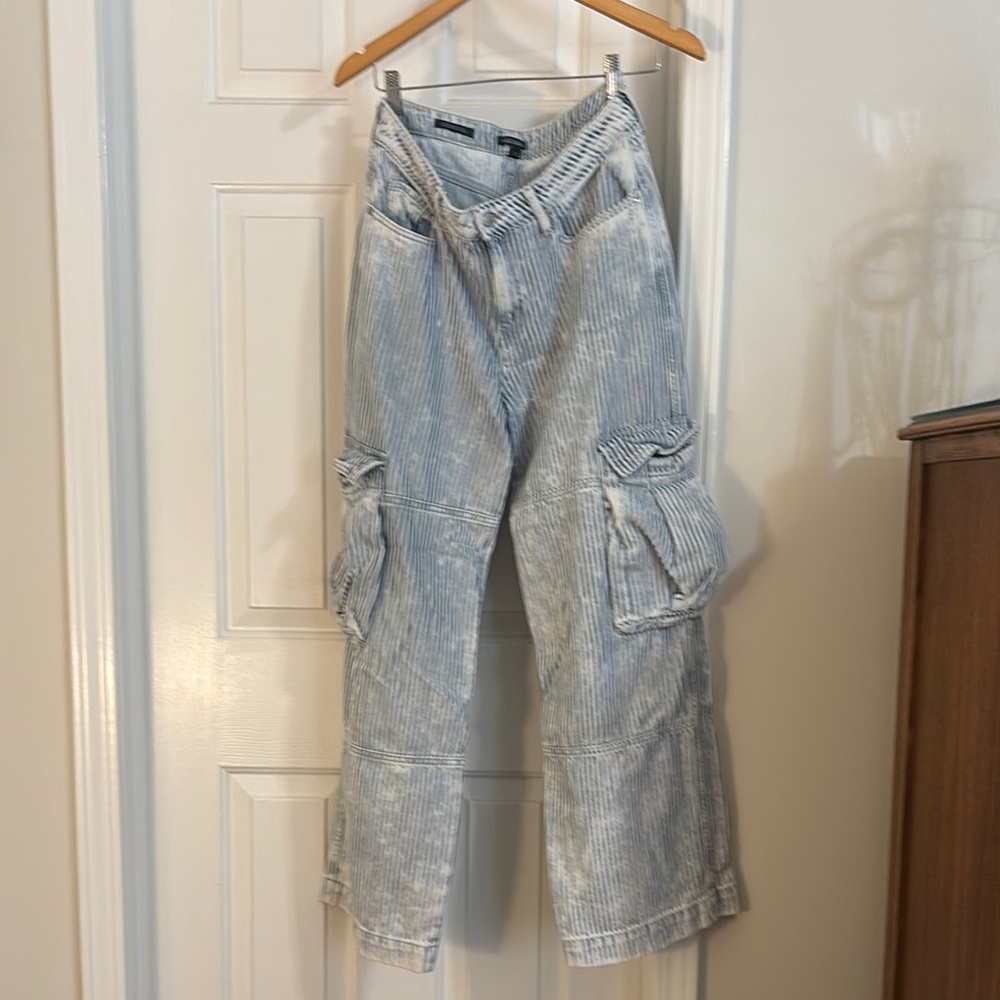 Wild Fable Blue and White Wide-Leg Jeans